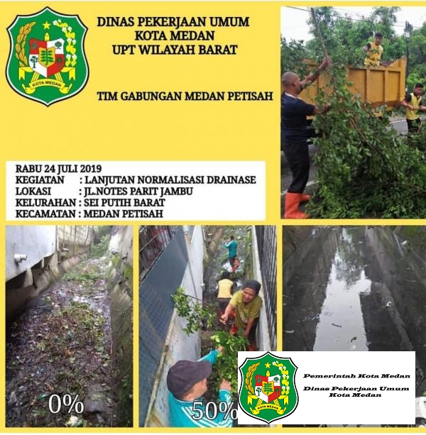 Lanjutan Normalisasi Drainase Jl. Notes Parit Jambu Kel. Sei Putuih Barat Kec. Medan Petisah
